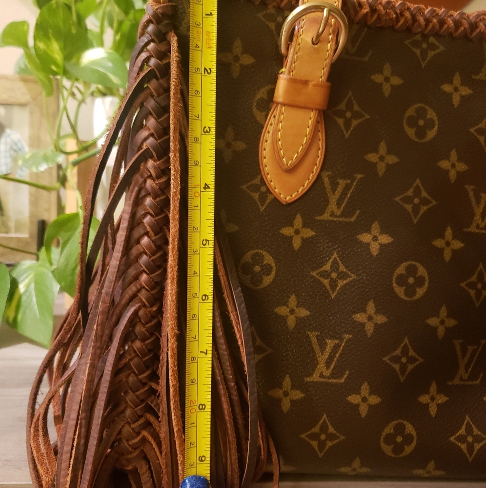 Louis Vuitton Brown Monogram Fringe Tote with Tan Straps - Picture 10 of 13